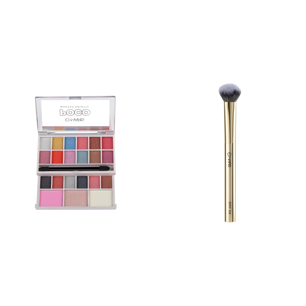 MARS Poco Face Makeup and eyeshadow Palette with Slider Case MARS Artists Arsenal Professional Dense Highlighter Brush For Face-picture-49