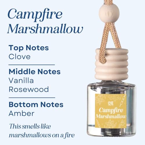 Image of C&E Craft Co Hanging Car Air Freshener Diffuser 2 Pack, Long Lasting Fragrance Oil Car Freshener, Glass Bottle Auto Air Freshener, Made in USA (Campfire Marshmallow)
