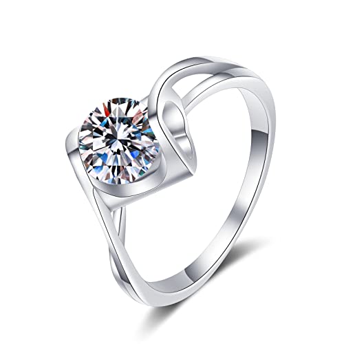 Bague Cœur en Argent et Moissanite 0.5ct, le Cadeau Romantique Idéal pour Femme