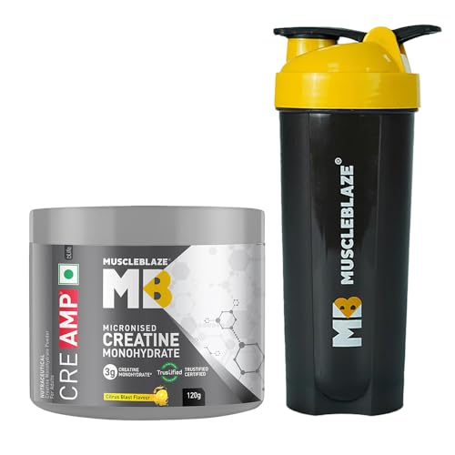 MuscleBlaze Micronised Creatine Monohydrate CreAMP 120g + Shaker - Image 2