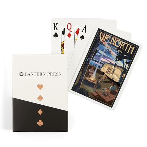 Baraja de cartas de póker Lantern Press con diseño retro