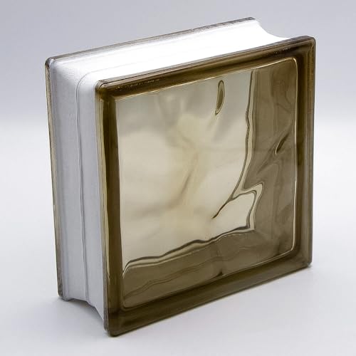 Fuchs Design Blocchi in vetro nuvola bronzo, marrone, 19 x 19 x 8 cm, 6 pezzi