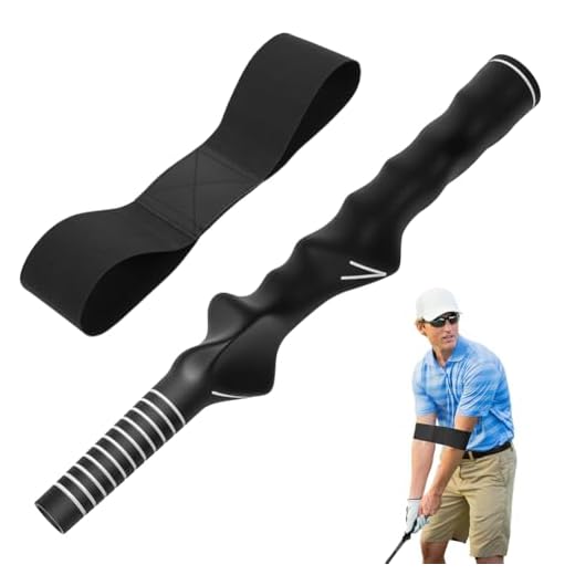 flintronic 2PCS Golf Training Grip, Golf Grip Training Aid, Anti-Slip Golf Swing Trainer with Arm Band, Posture Correction Practice Alignment for Beginner, Right Handed Golfers
