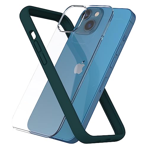 Écran protégé sans bascule grâce à la coque iPhone 13 Mini bumper vert nuit antichoc