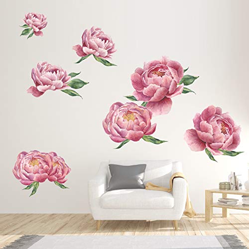 Large Peony Wall Decal Wall Sticker, Home Decor 40Cm X200Cm, Peel And Stick Removable Giant Wall Stickers Wall Mural For Kids Nursery Bedroom Living Room #TOP4