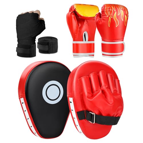 Kit de boxe pour enfants YORWHIN avec gants pattes d'ours et bandes MMA