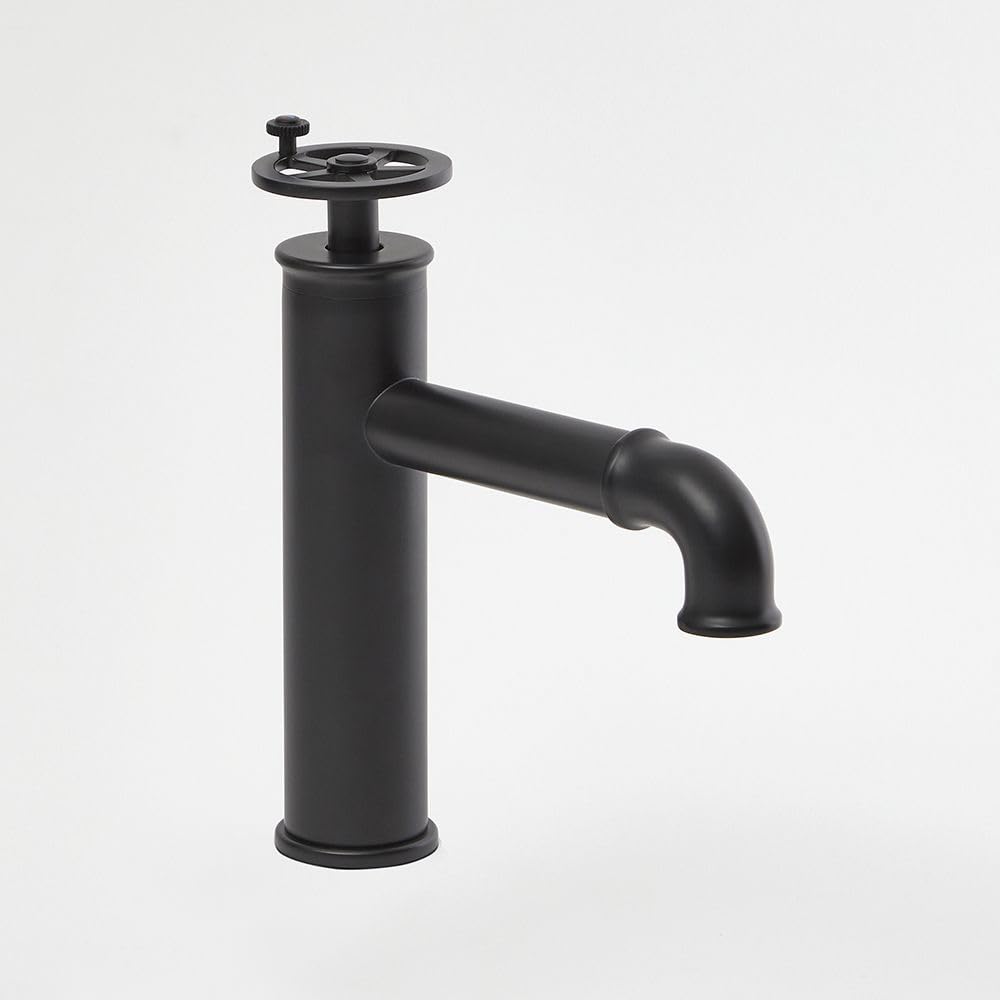 Milano Black Zandra Mono Bathroom Basin Mixer Tap Circular Handle