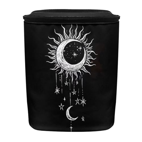 Image of DISNIMO Galaxy Sun Moon Car Trash Can with Lid, Car Accessories Leak-Proof Waterproof Car Garbage Bin Collapsible Portable Car Storage Organizer Trash Bag for Car SUV Trucks