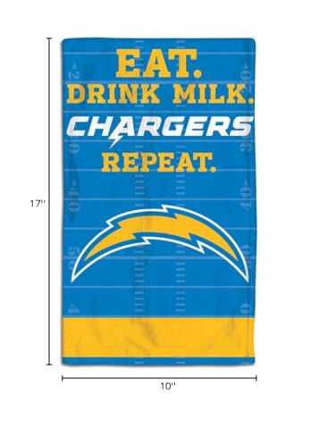 WinCraft 9960627217 10 x 17 in. Los Angeles Chargers Baby Burp Cloth2