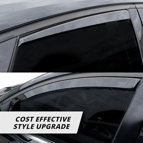 Team HEKO Wind Deflectors for VW Golf 2013-2020 [Only suitable for hatchback models] Front and Rear Set of Window Deflectors, Accessories Smoked UV & Scratch Resistant Acrylic In-Channel Fitting