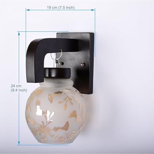 Image of BENE Daska Wooden Indoor Modern Wall Light, E-27 Base Wall Lamp for Home Decor - Living Room, Bedroom, Dining, Hallway, Staircase, 14 cm (Wood, Pack of 2)