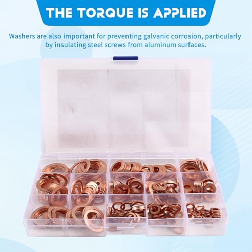 Arandelas de cobre combinadas para solucionar fugas de aceite 6