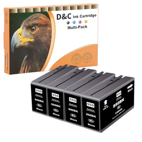 D&C 950 XL 951XL Druckerpatronen für HP 950XL 951XL Schwarz Kompatible für Druckerpatronen HP Officejet Pro 8620 8600 Patronen,Officejet pro 8610 8615 8100 276DW(4er-Pack) D&C 950 XL 951XL Druckerpatronen für HP 950XL 951XL Schwarz Kompatible für Druckerpatronen HP Officejet Pro 8620 8600 Patronen,Officejet pro 8610 8615 8100 276DW(4er-Pack)