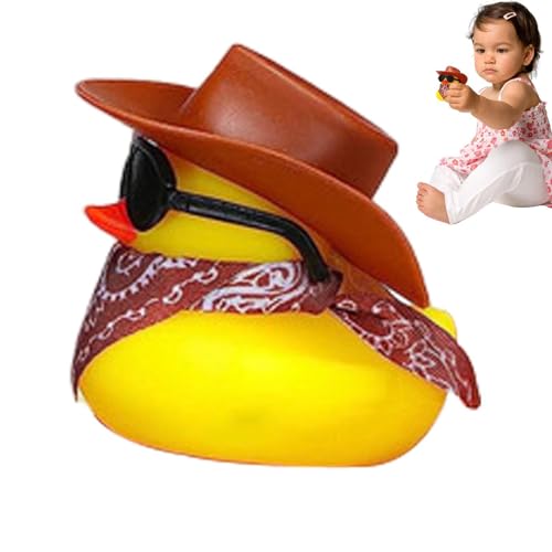 Pato de borracha cowboy para carro, pato de borracha cowboy, Flutuador engraçado do brinquedo do ban