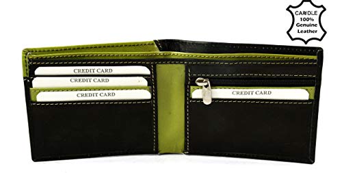 CANDLE Slim Genuine Leather Wallet for Men - Bifold RFID Blocking 6 Card Holders with 1 ZIP Coin pocket 2 Cash compartment Gift Box - Image 4