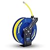 Goodyear Air Hose Reel Retractable 1/2 Inch x 65' Foot SBR Rubber Hose Max 300PSI Heavy Duty Industrial Steel Single Arm Construction