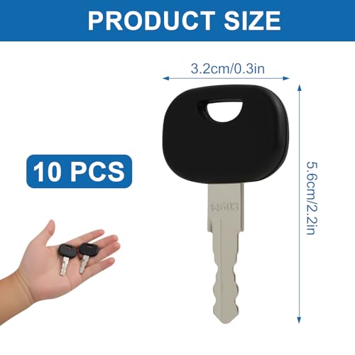 10 Stück Zündschlüssel Ersatz für Baumaschinen, Stapler, Minibagger, Radlader und Arbeitsfahrzeuge Baumaschinen Schlüssel Set passend für Bagger und Gabelstapler