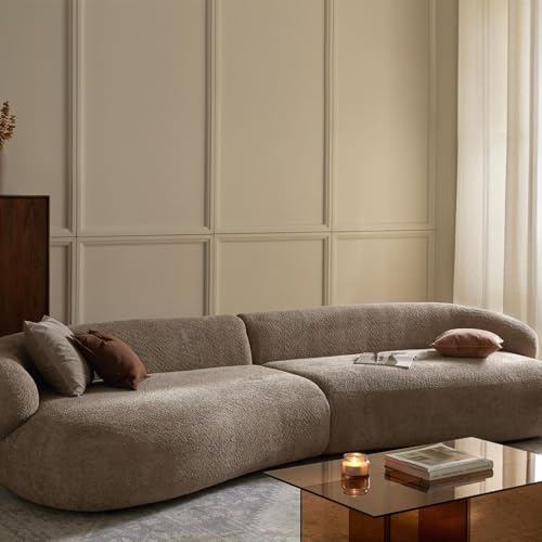TBJEN Modern Style Curved Sectional Living Room Couch, Modular Sectional