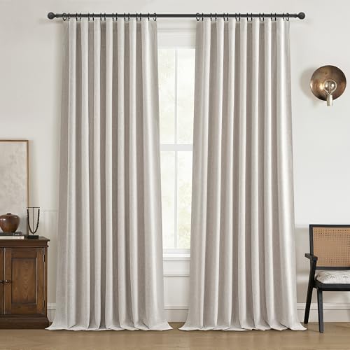 Image of QJmydeco 120 Inch Curtains High Ceiling Tall Curtains for Living Room Long Large Window Drapes 120 Length/10 ft Heat Insulated Summer Luxury Bohemian Blackout Curtains Cottage (W50 xL120 2Panels)