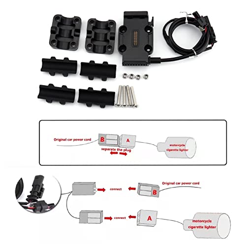 Soporte de navegación de teléfono universal de base de alimentación inalámbrica 12 mm / 22 mm base con brida con pasador de resorte para R1250GS Adv R1200GS S1000XR