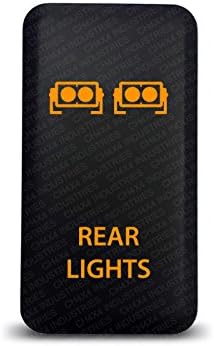 CH4X4 Interruptor pulsador para Toyota Tacoma, FJ Cruiser, Land Cruiser, Fortuner, Hilux, 4Runner, Prado 12V 3Amp - Símbolo de luces traseras - LED