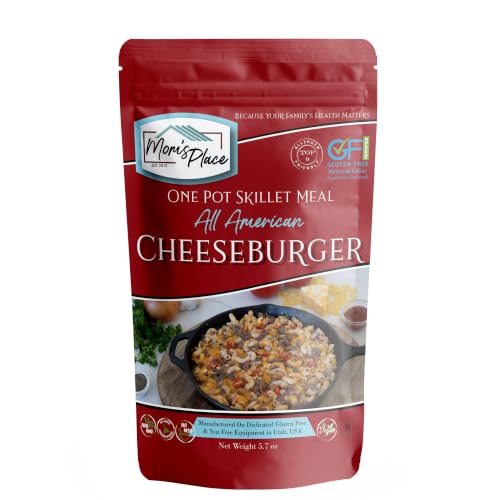 Mom’s Place Gluten-Free Cheeseburger Skillet Meal Kit – Easy One Pot Pasta Dinner Kit, Kosher, Dairy Free, Nut Free & Soy Free, Non-GMO, Serves 8