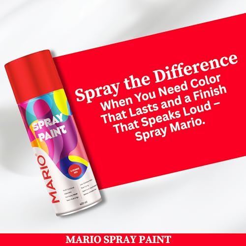 Image of Mario Spray Paint - 06 Orange Red (400ml) | Orange Red Spray Paint for Automotive, Metal, Wood & DIY Applications
