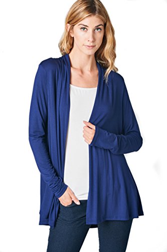 Image of Women Casual Open Front Long Sleeve Lightweight Softest Viscose Made from Bamboo Cardigan