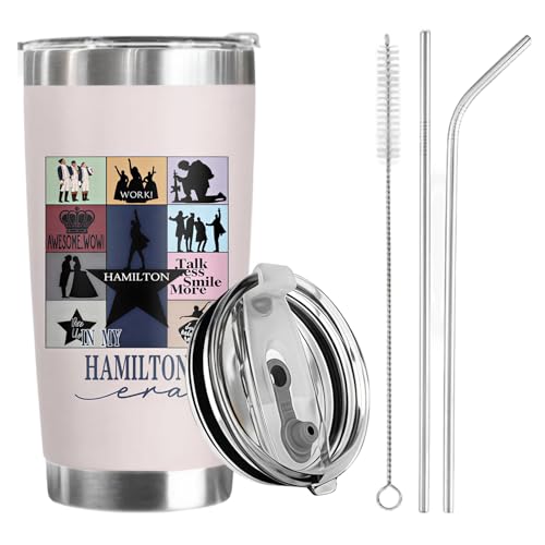 VOYANTE Hamilton Mug 20oz Hamilton Merch Cup Opera Theme Insulated Coffee Cup with Lid and Straw Stainless Steel Travel Mugs for Hot Drinks Hamilton Gifts Fans Kid Friend Enthusiasts