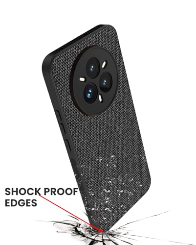Image of Kapa Soft Full Fabric Protective Back Case Cover for Realme 14 Pro+ (Plus) 5G | Shockproof Slim Hard Anti Slip Back Case (Black)