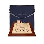 Uber Games – Championship Carrom Board Set – 37 x 37 inch Official Size Tournament quality board Including Carrom Men, Striker & Powder – Gives the Best Playability – suitable for very best players