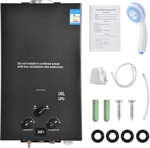 16LPM Gas Durchlauferhitzer, 32kw Propangas Durchlauferhitzer mit Super...