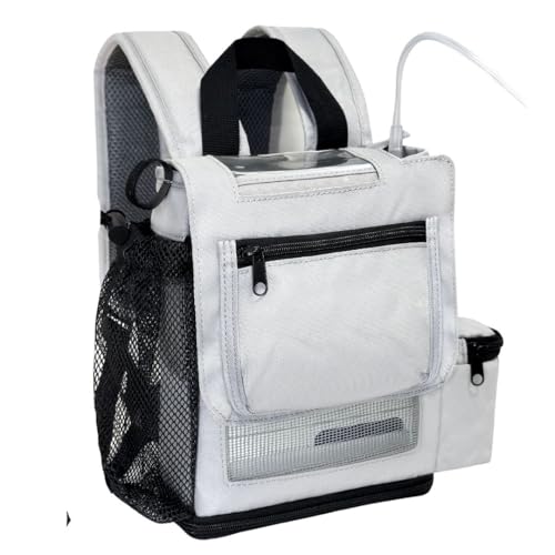 O2TOTES Lightweight Carrier for Inogen One G5 Oxygen Concentrator, Portable Oxygen Backpack with Adjustable Straps & Zippered Pocket (Gray)