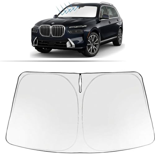 Image of Proadsy Windshield Sun Shade for BMW X7 2019-2026 Foldable Front Sunshade Protector Sun Visor Blocks UV Rays Keep Car Cooler Accessories