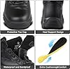 LUDEY Men's Military Tactical Boots Waterproof Hiking Boots Black Walking Boots Anti Slip Outdoor Trekking Shoes IDS003-8UK #2