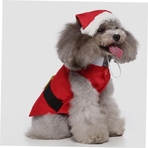 Disfraz de Navidad para perro POPETPOP con gorro y ropa miniatura 3