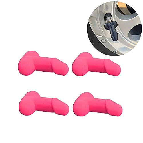 4 Tapas De Neumáticos Para Pene De Broma, Tapa De Válvula De Neumático De Coche Universal, Tapas De Vástago De Válvula Divertidas Que Brillan En La Oscuridad, Para Coche, Motocicleta, Camión (pink) Cover