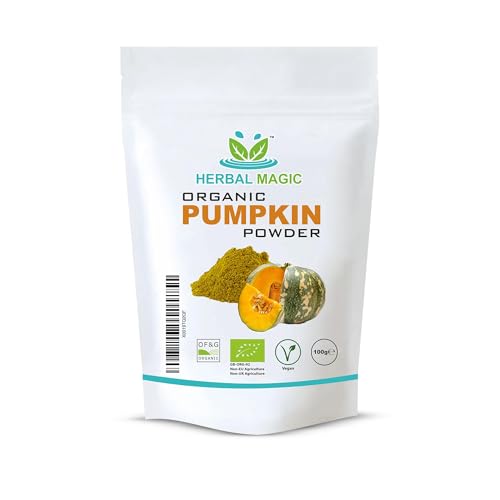 Herbal Magic - HHerbal Magic's Organic Pumpkin Fruit Powder-Ideal thickener in soups,sauces and Gravies.Coloring additive/Aromatizer -100g