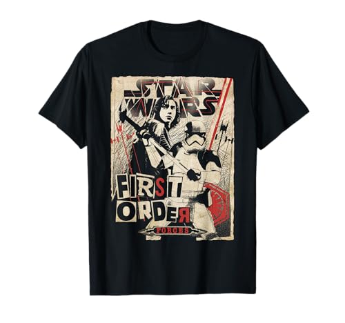T-shirt Star Wars Last Jedi First Order au style affiche grunge imprimée