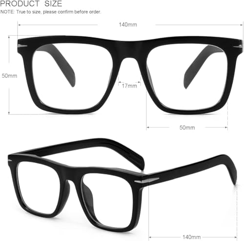 Image of Blue Light Glasses for Men Women Trendy Square Frame Blue Light Blocking Lens Computer Eyeglasses