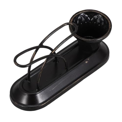 Servilletero de metal negro moderno con soporte para palillos y base estable de comedor 2