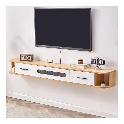 Mueble de TV flotante montado en la pared con soporte de pared de almacenamiento, centro de entretenimiento de 120 cm, soporte de TV a color con puertas y estantes, decoración moderna para el hogar.