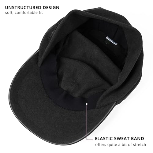 Gadiemkensd Winter Running Hats Reflective Fleece Ponytail Hat For Women Baseball Caps With Earflap Drop Down Ear Warmer Mens Skull Cap Beanie With Visor Cold Hat For Outdoor Hiking Snow Ski Black thumb #3