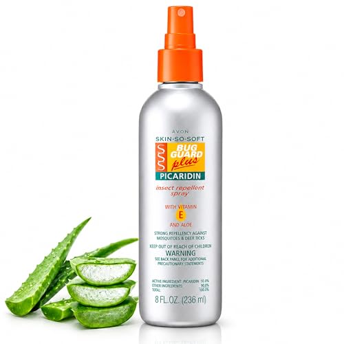 AVON Skin So Soft Bug Guard Plus Picaridin Insect Repellent Spray — Long-Lasting, DEET-Free Family Size Pump Spray with Vitamin E & Aloe — Non-Greasy, Travel-Ready Bug Repellent for Families, 8 fl oz