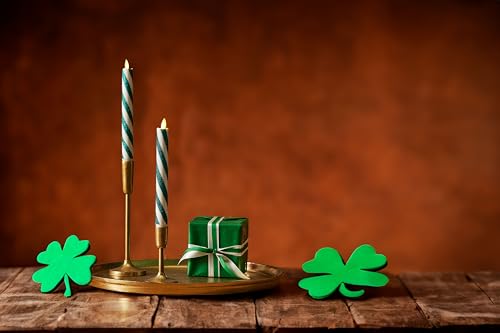 Image of Luminara - Flameless Battery Operated Taper Candle - Candy Cane Green- Pack of 2-1x9.75 - LED Flickering Flame- Realistic Safe for Home Kids and Pets