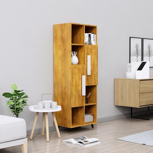 Image of Bniture Bookshelf for Home | Engineered Wood Book Shelf with 2 Door & 6 Shelf | Open Book Shelf Stand for Library | Multipurpose Display Organizer for Living Room, Study & Office | Giant Wood