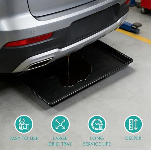 extra große Auto-Ölauffangwanne, 90 x 60 x 4 cm, Ölauffangschale für unter dem Auto, Auffangwanne, Ölauffangwanne Große Ölauffangbehälter Kunststoffwanne Plastikwanne Mehrzweckwanne (3, 90*60*4cm)