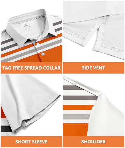 Mens Polo Shirts Short Sleeve Printed Quick‑Dry Golf Tops - image 5