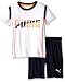 PUMA Little Boys' Short Sleeve Tee and Short Set, White Orange, 5
