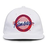 The Game NCAA Kansas Jayhawks Retro Circle Design Hat, Adjustable One Size, White